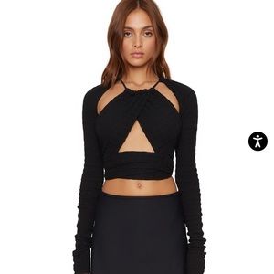 Danielle Guizio Wrap Halter Top